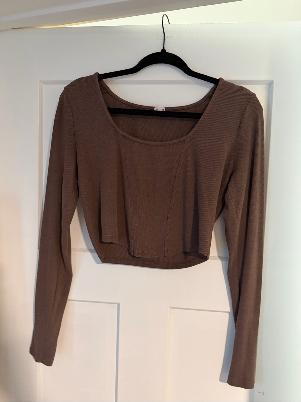 Garage Women's Brown Long-Sleeve Cropped Top